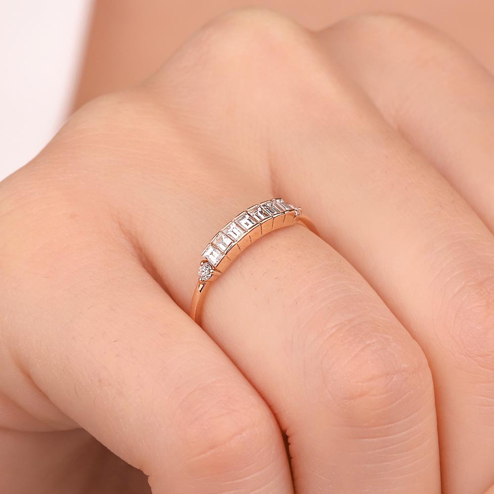 0,36 Karat Pırlanta Özel Tasarım Vintage Yarımtur Yüzük - LP01922