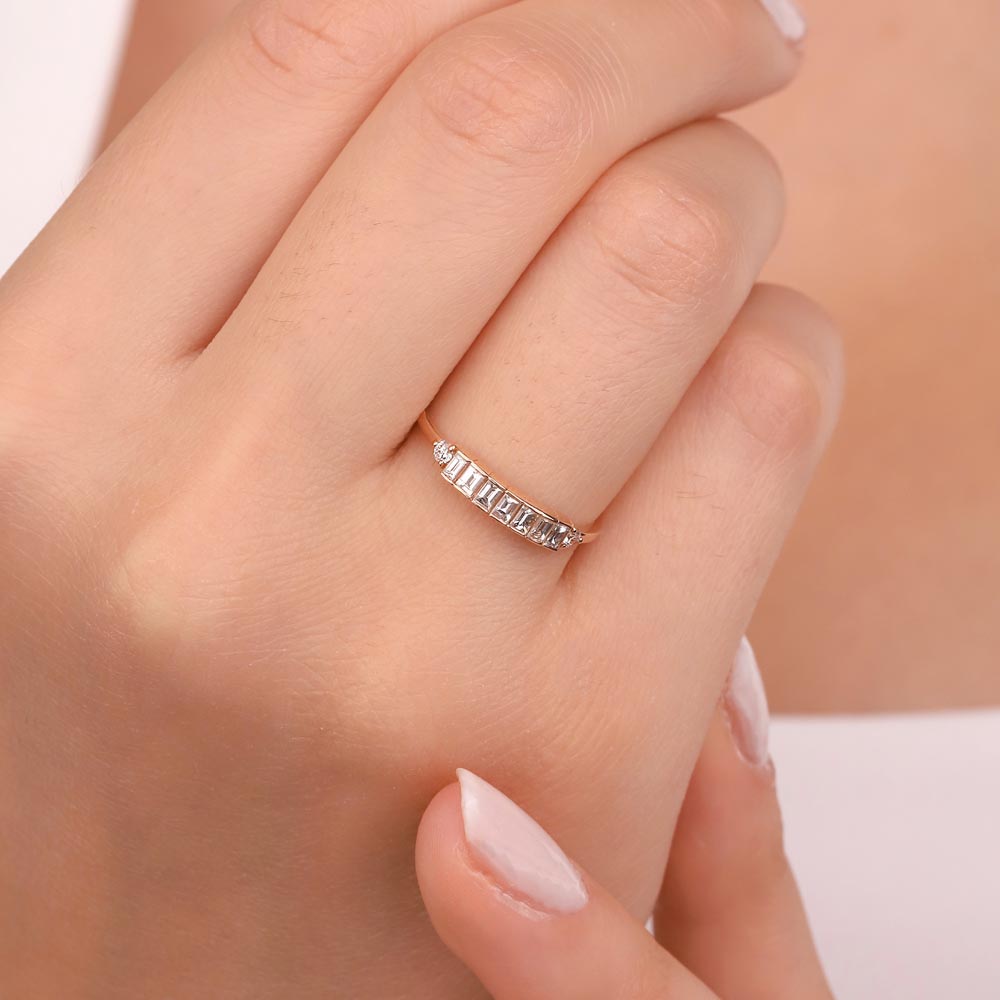 0,36 Karat Pırlanta Özel Tasarım Vintage Yarımtur Yüzük - LP01922