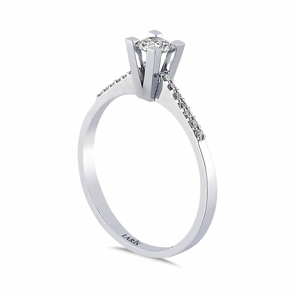 0,37 Karat Pırlanta Kolu Taşlı Stellar Tektaş Yüzük - LP09457