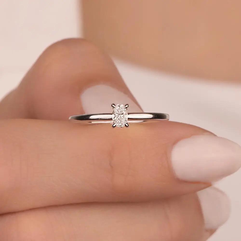 0.40 Karat Oval Kesim Pırlanta Tiffany Forever Tektaş Yüzük - LP02999