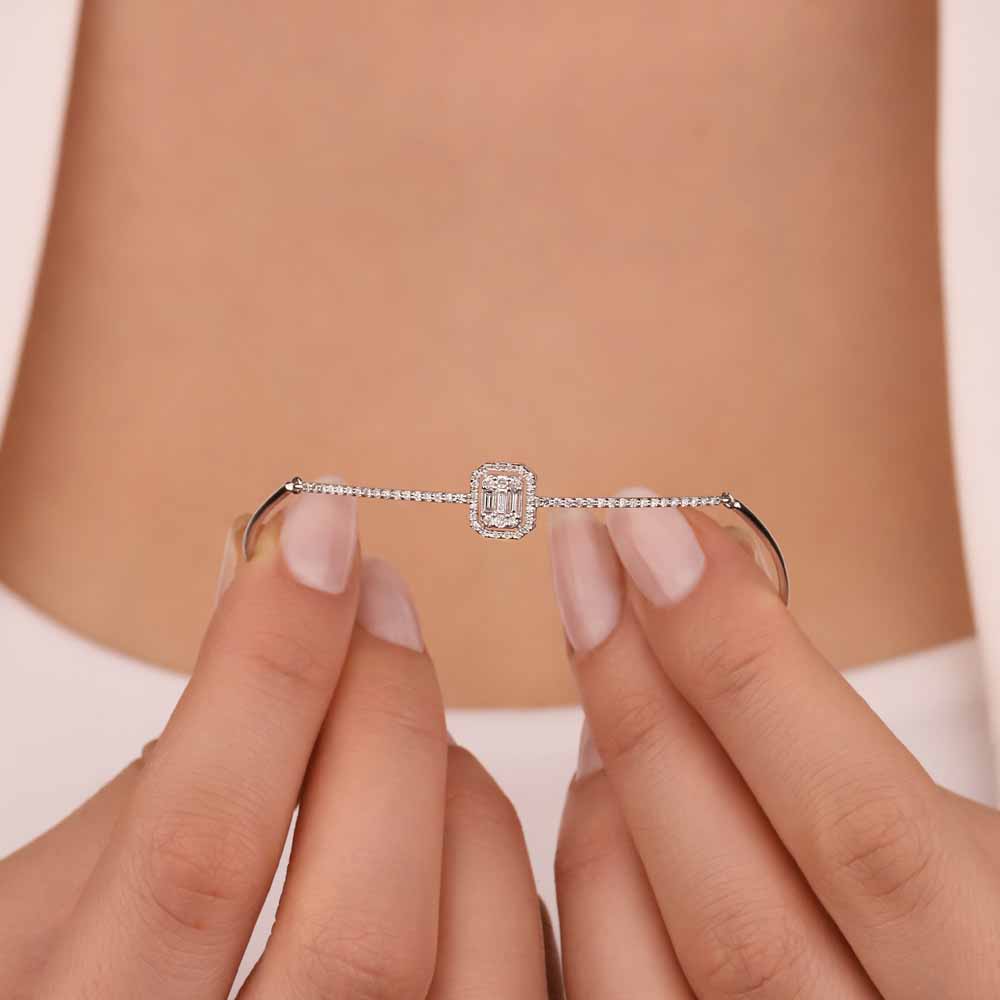 0,40 Karat Pırlanta Baget Kelepçe Bileklik - LP03753