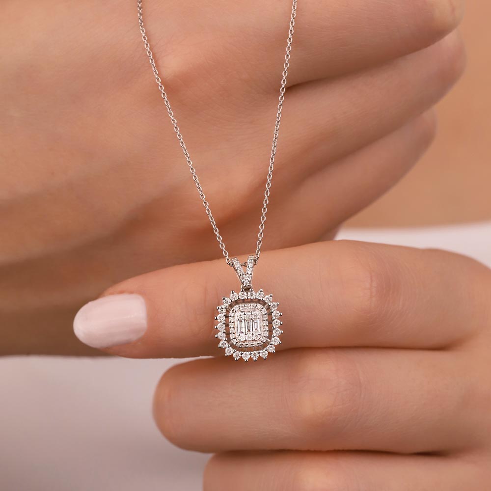 0,40 Karat Pırlanta Baget Kolye - LP02571