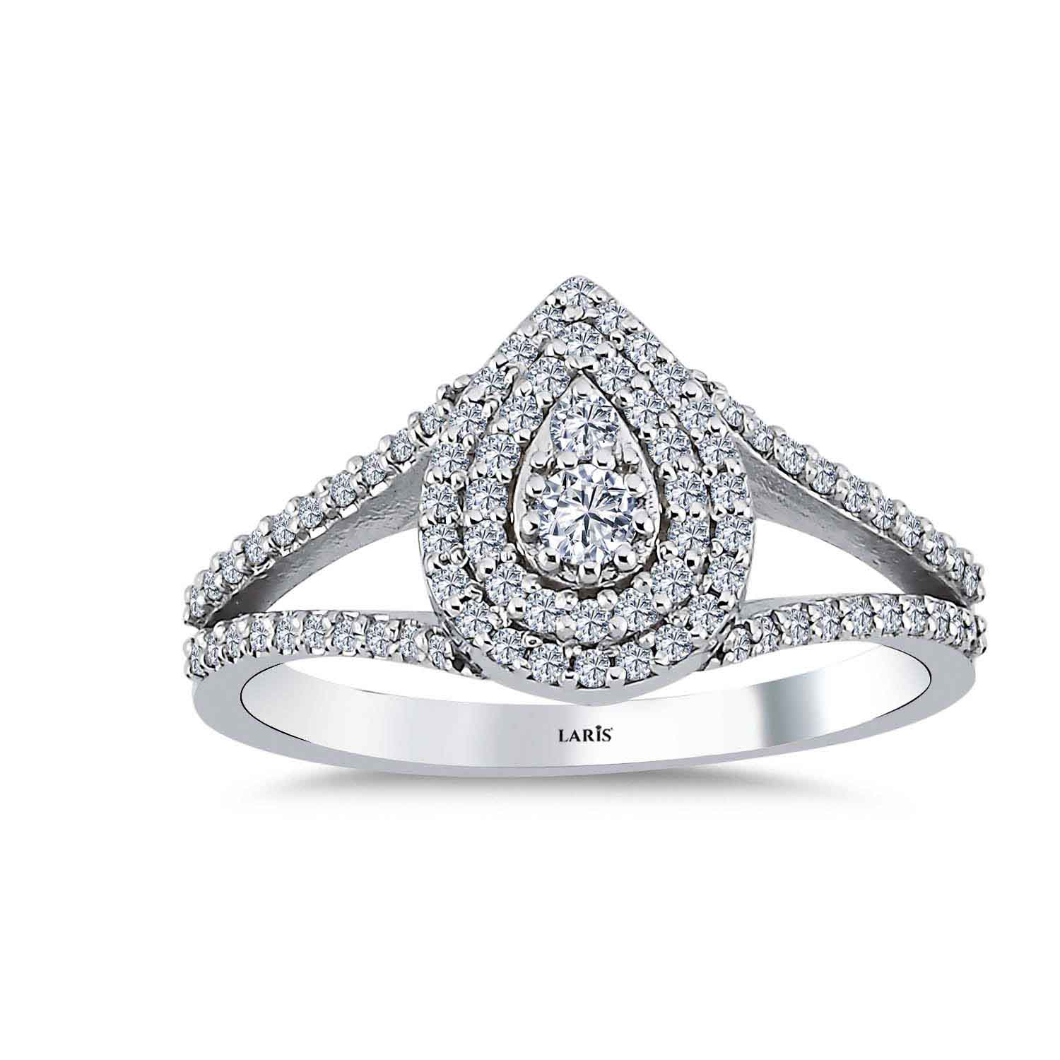 0.40 Karat Pırlanta Damla Çift Kol Coronet Yüzük - LP04718