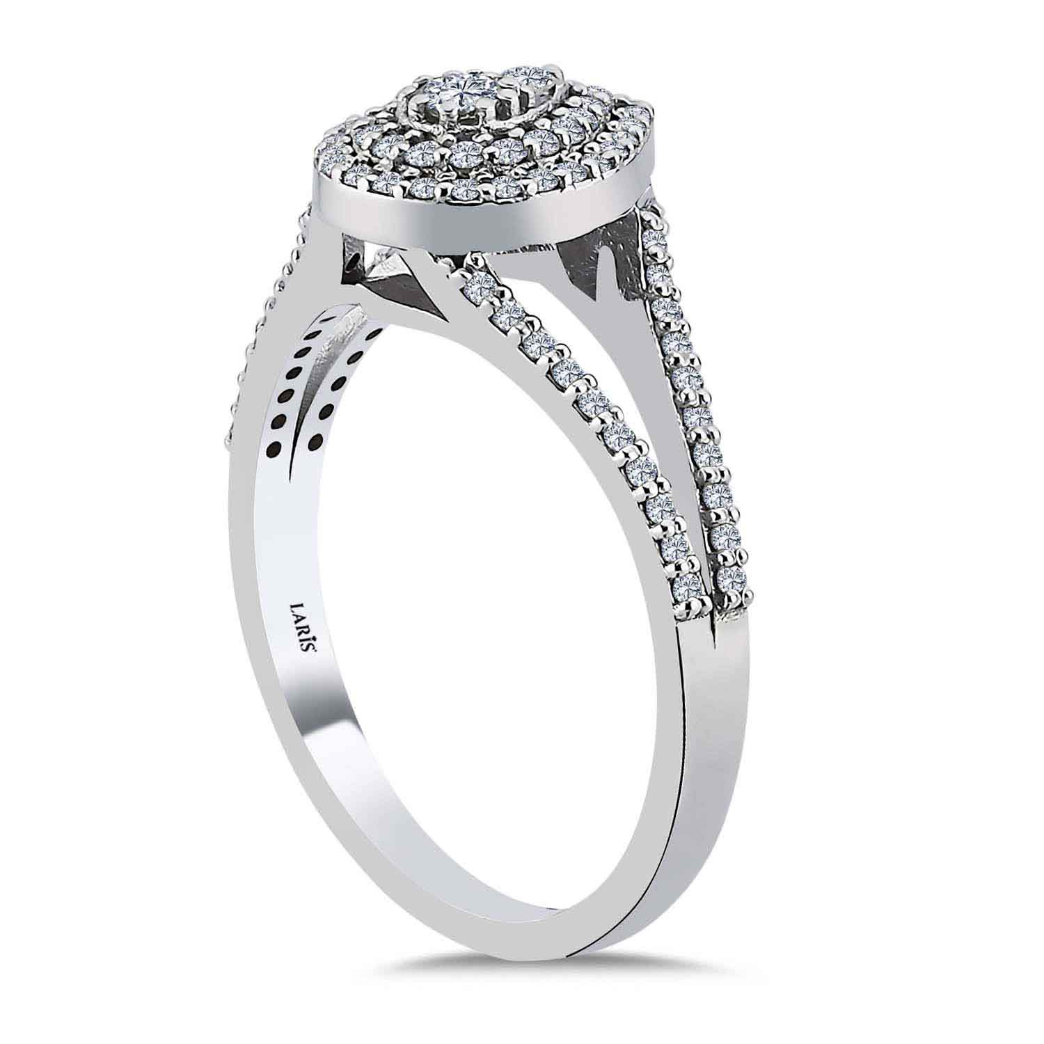 0.40 Karat Pırlanta Damla Çift Kol Coronet Yüzük - LP04718