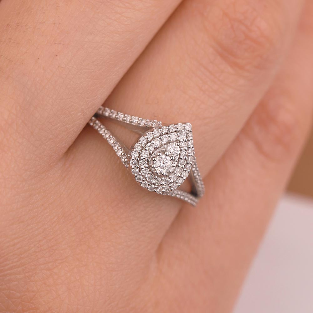 0.40 Karat Pırlanta Damla Çift Kol Coronet Yüzük - LP04718