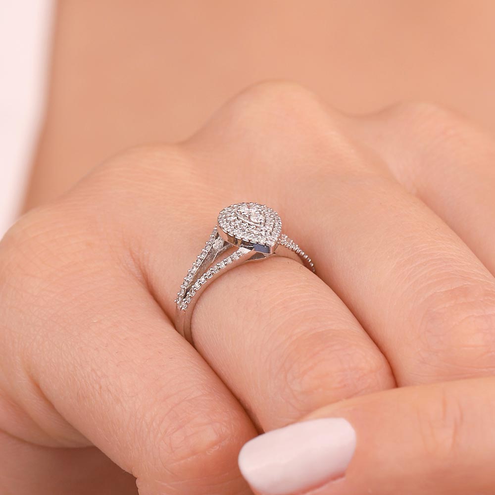 0.40 Karat Pırlanta Damla Çift Kol Coronet Yüzük - LP04718