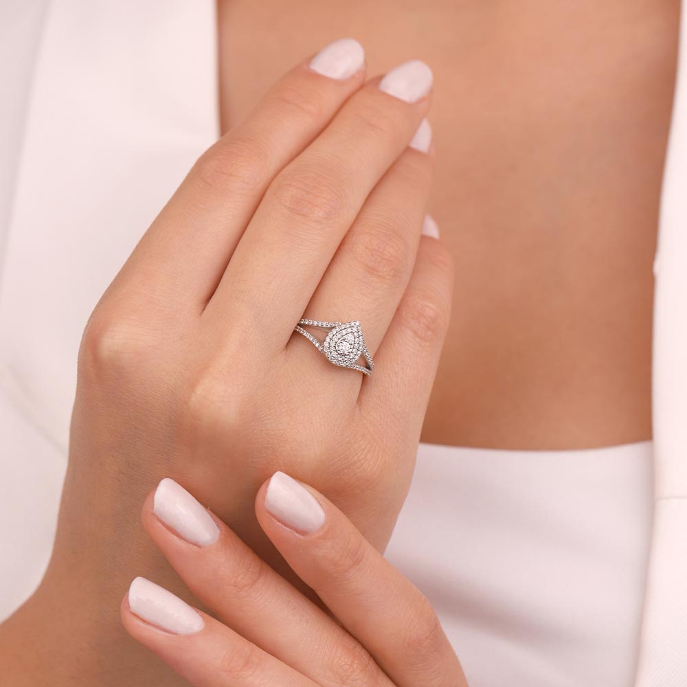 0.40 Karat Pırlanta Damla Çift Kol Coronet Yüzük - LP04718