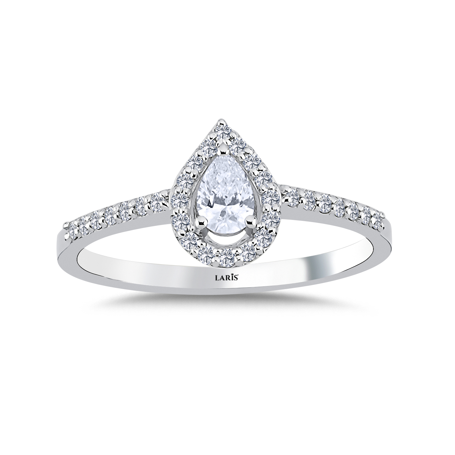 0.40 Karat Pırlanta Damla Halo Tektaş Yüzük - LP11958