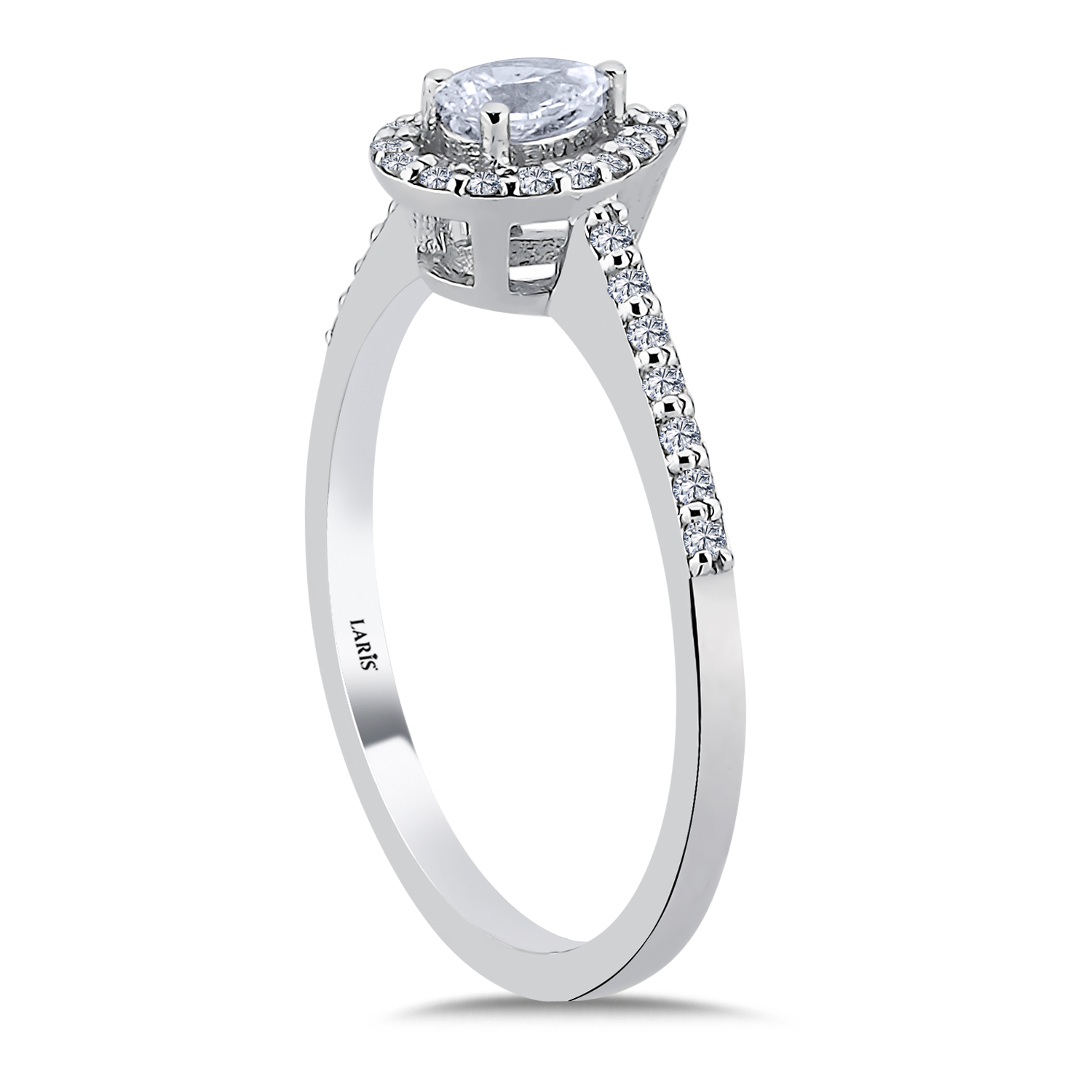 0.40 Karat Pırlanta Damla Halo Tektaş Yüzük - LP11958