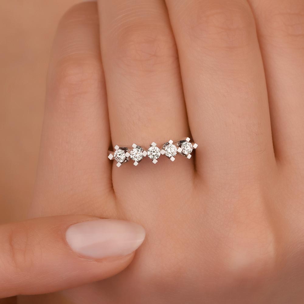 0.40 Karat Pırlanta Kare Tırnak Beştaş Yüzük - LP00050