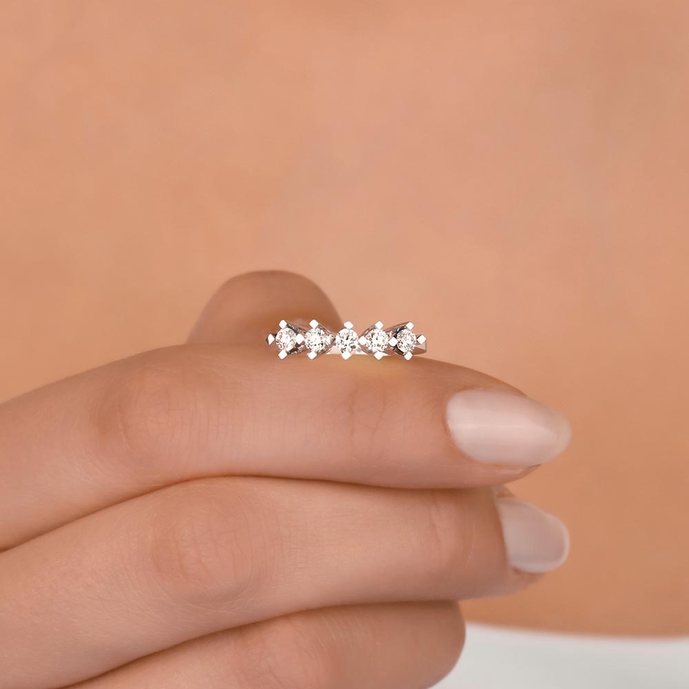 0.40 Karat Pırlanta Kare Tırnak Beştaş Yüzük - LP00050