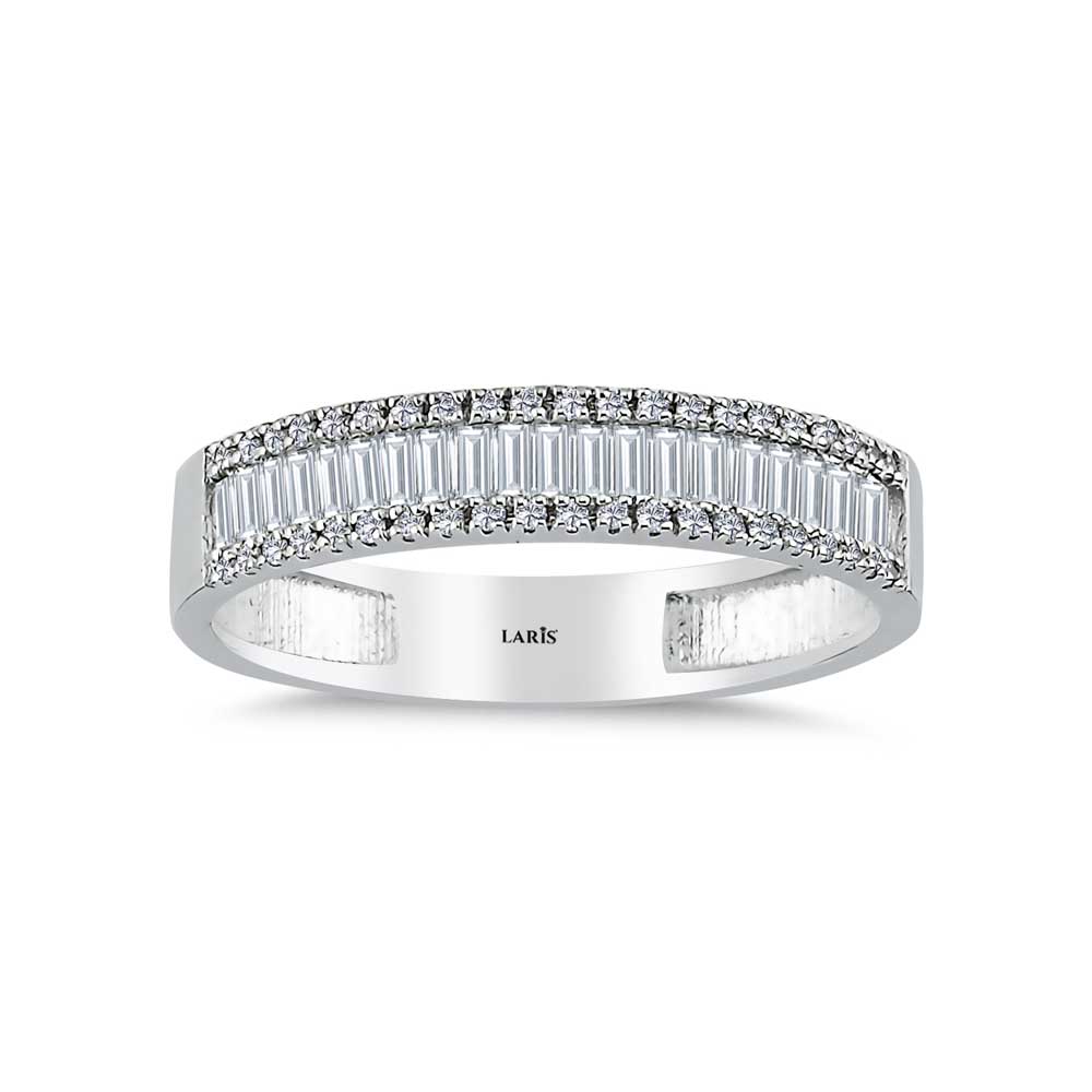 0,40 Karat Pırlanta Özel Tasarım Baget Yarımtur Yüzük - LP11408