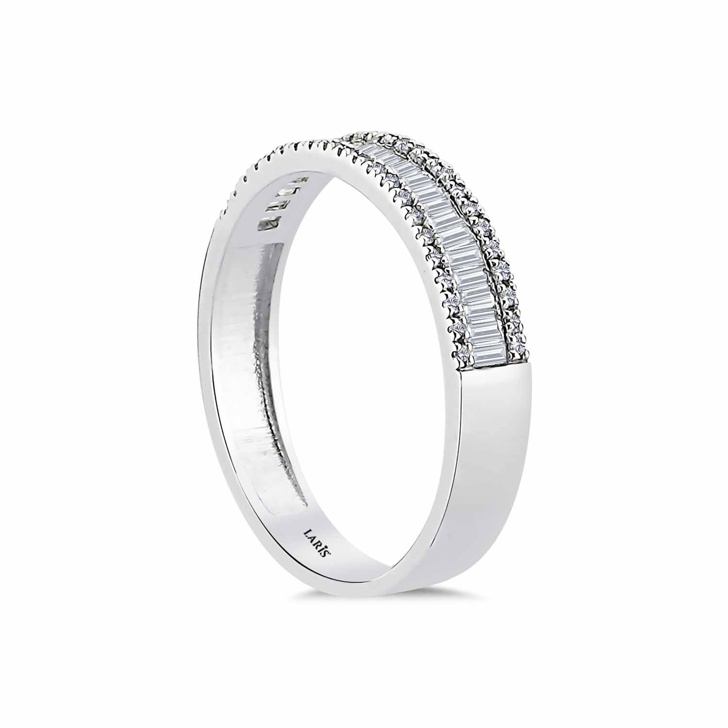 0,40 Karat Pırlanta Özel Tasarım Baget Yarımtur Yüzük - LP11408