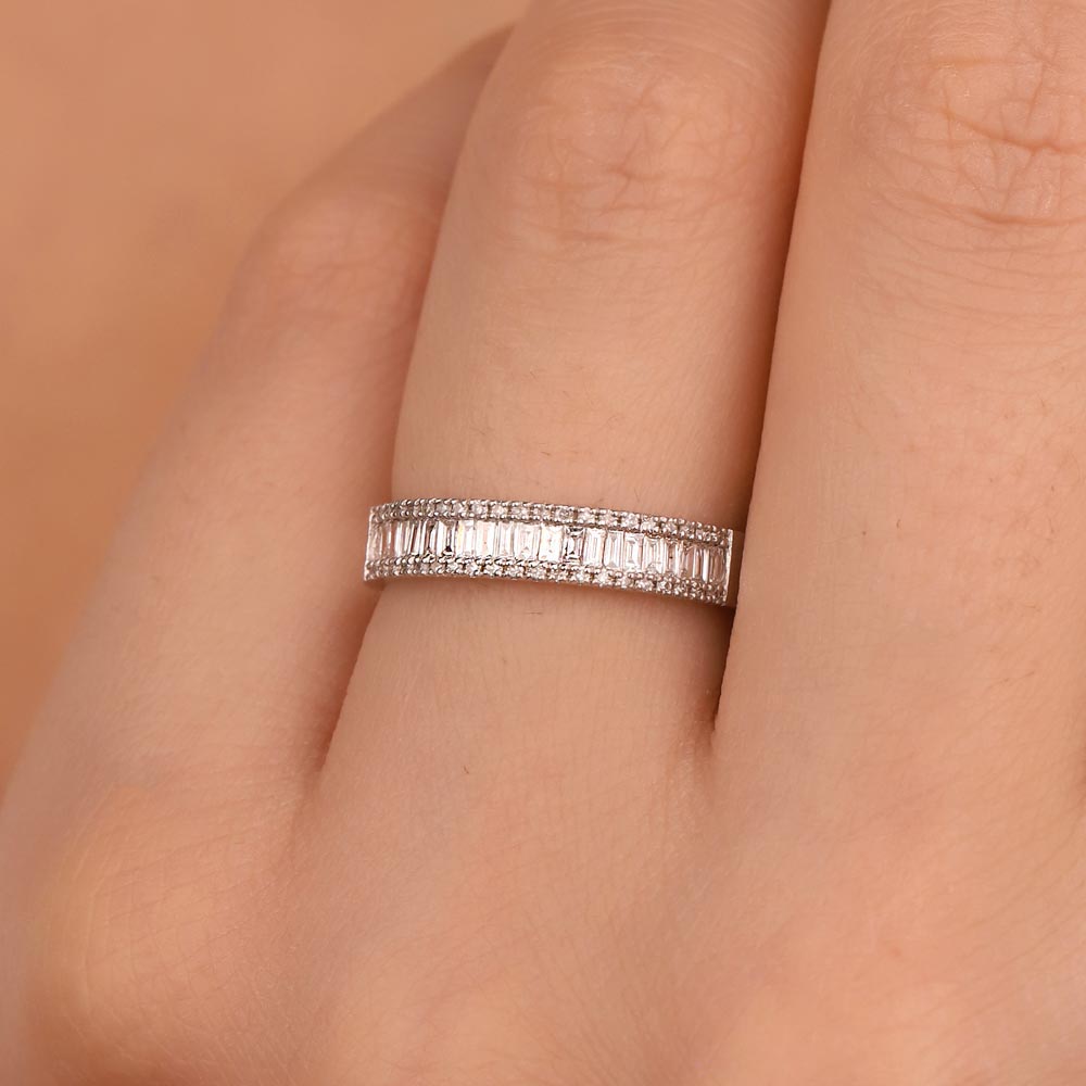 0,40 Karat Pırlanta Özel Tasarım Baget Yarımtur Yüzük - LP11408