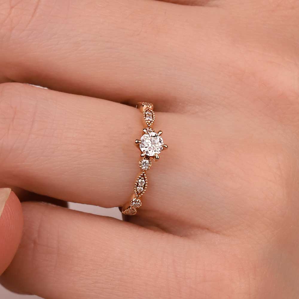 0,40 Karat Pırlanta Özel Tasarım Vintage Yüzük - LP09282