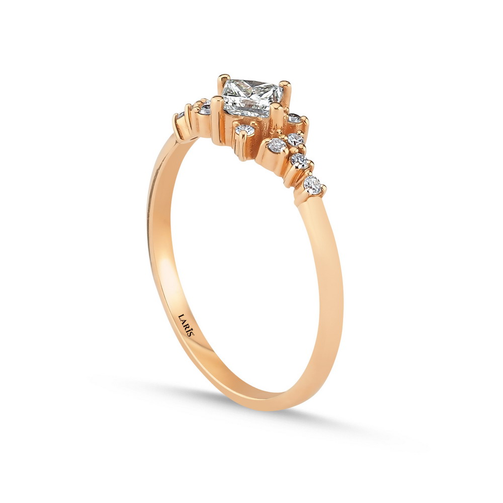 Vintage Yüzükler 0,40 Karat Pırlanta Prenses Kesim Vintage Yüzük