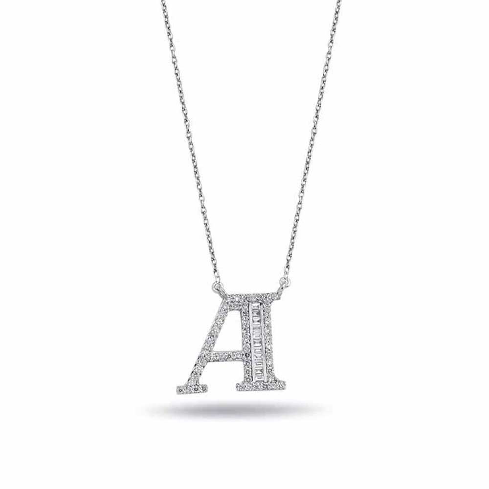 0,41 Karat Pırlanta Özel Tasarım A Harfi Kolye - LP09997
