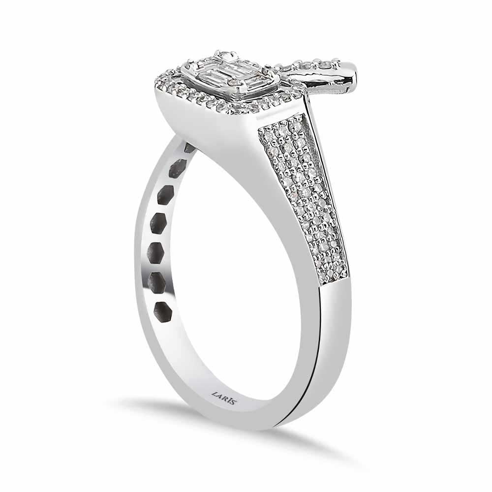 0,42 Karat Pırlanta Özel Tasarım Baget Yüzük - LP05755