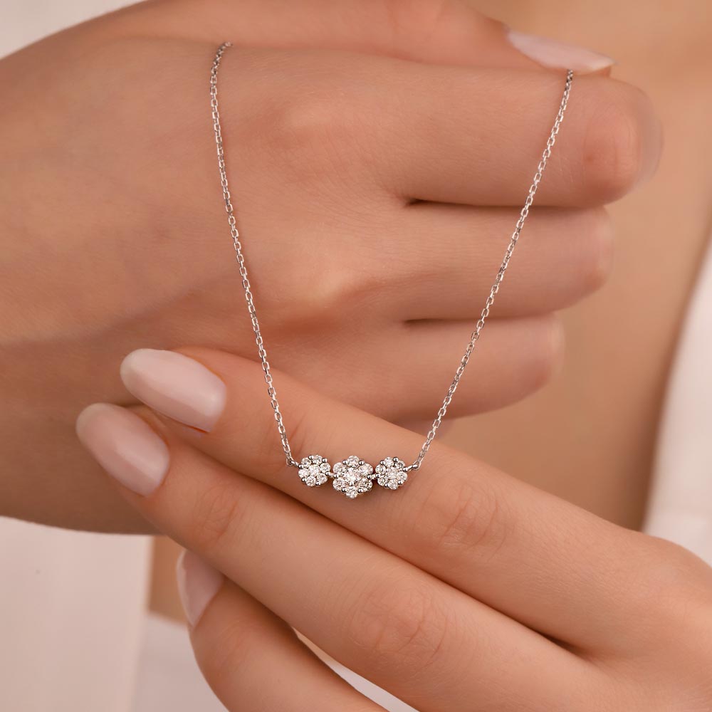 0,43 ct. Pırlanta Tria Coronet Kolye - LP08131