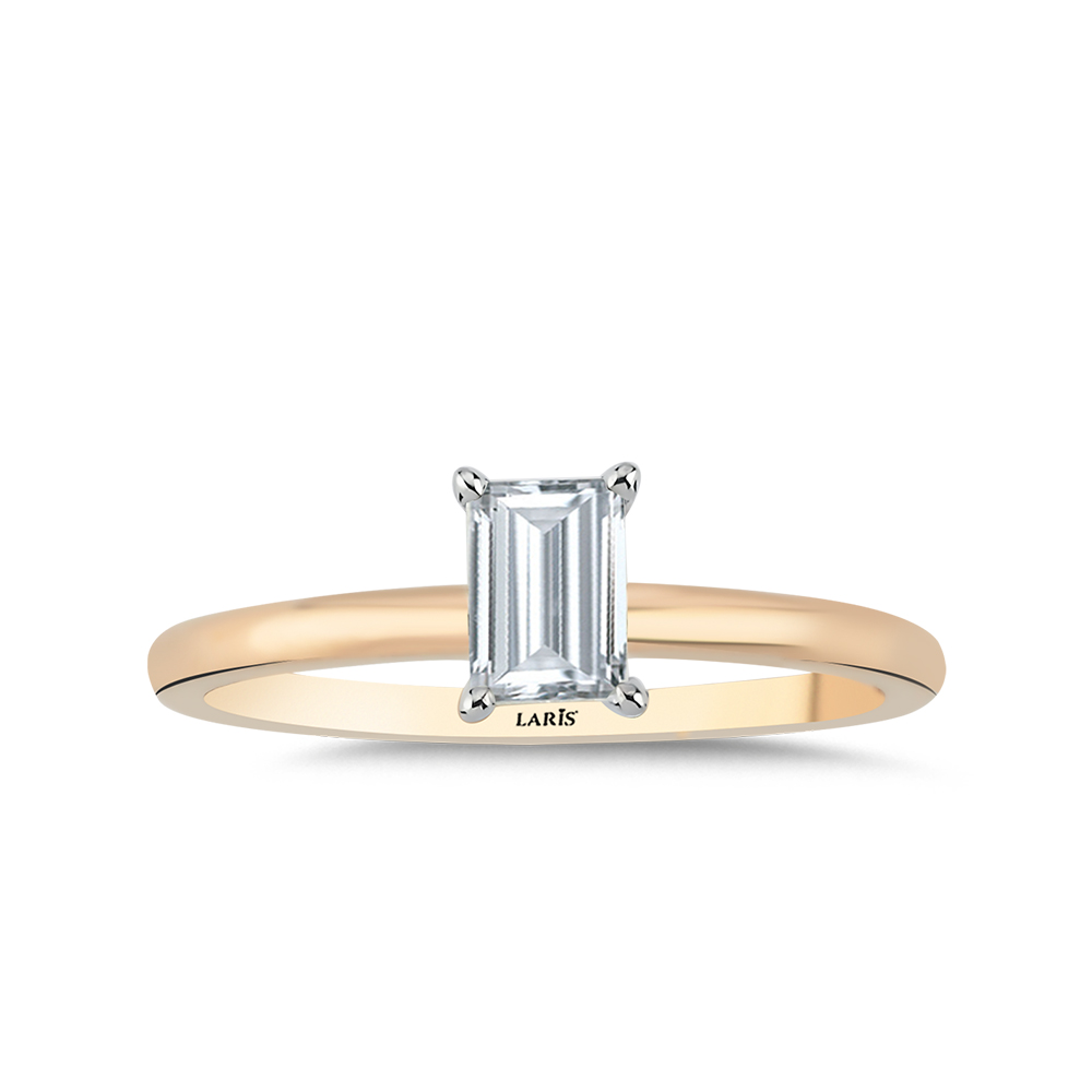 0,44 Karat Pırlanta Emerald Kesim Tektaş Pırlanta Yüzük - LP10694