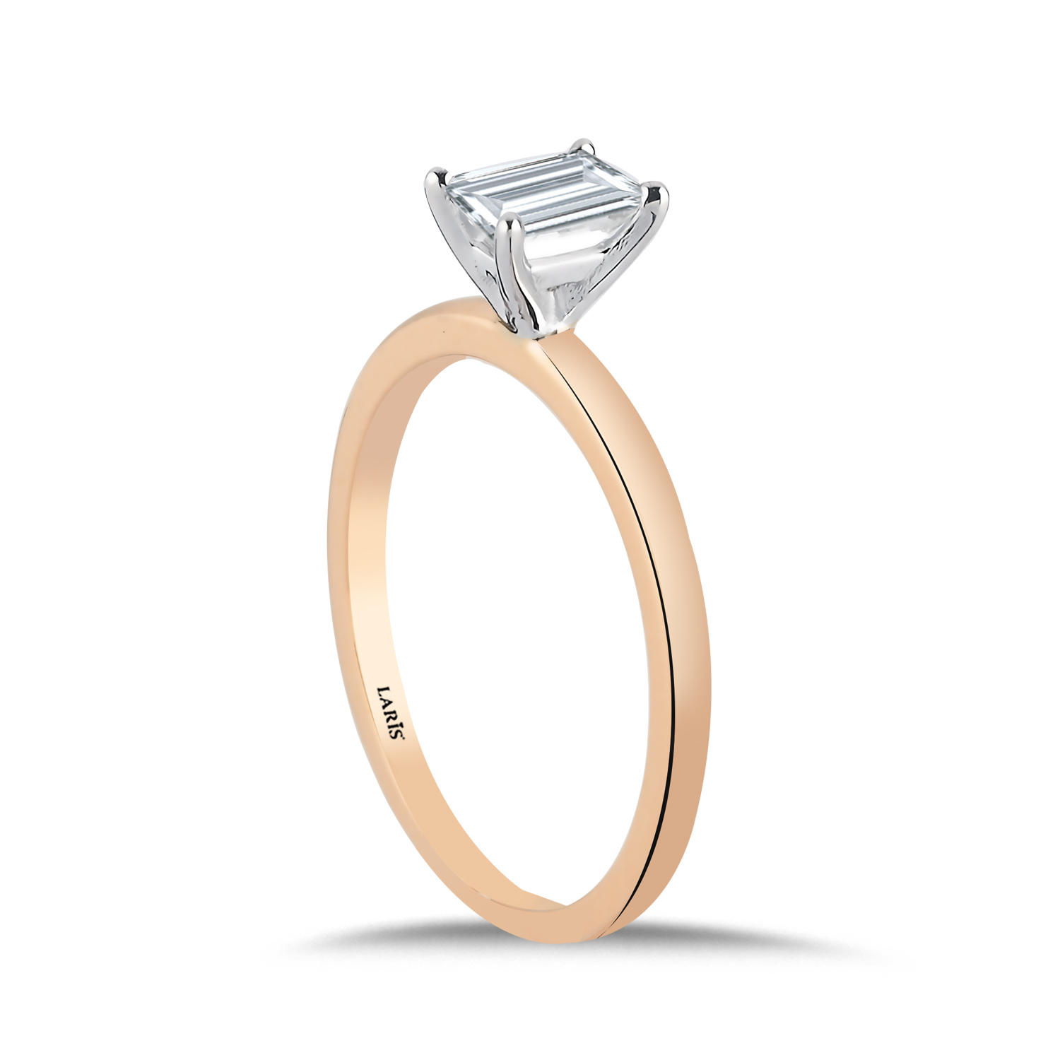 0,44 Karat Pırlanta Emerald Kesim Tektaş Pırlanta Yüzük - LP10694