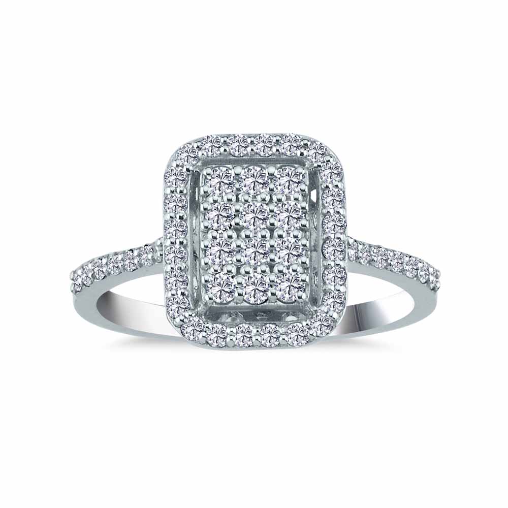 0,45 Karat Pırlanta Baget Görünümlü Coronet Yüzük - LP10568