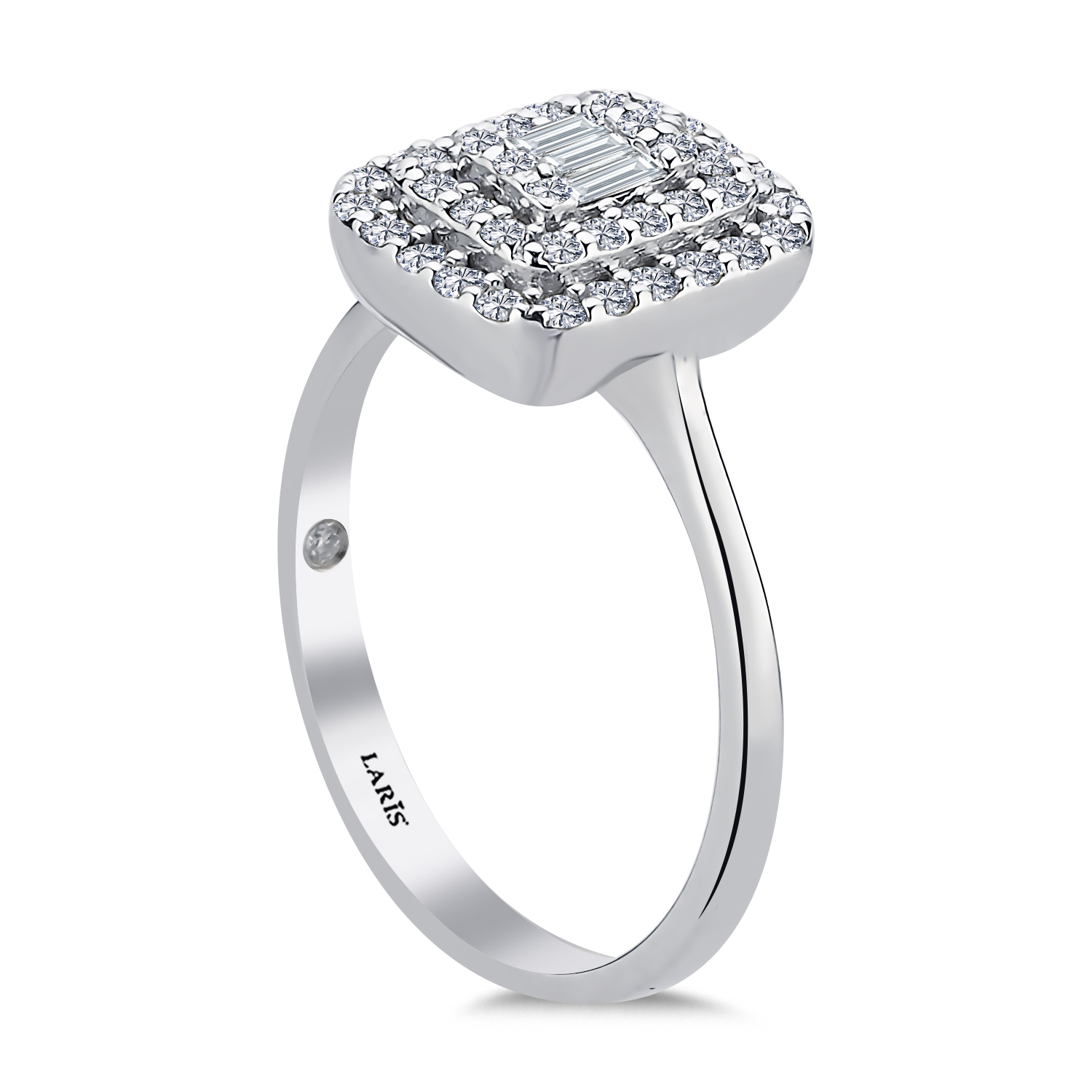 0,45 Karat Pırlanta Çift Sıra Baget Yüzük - LP08981