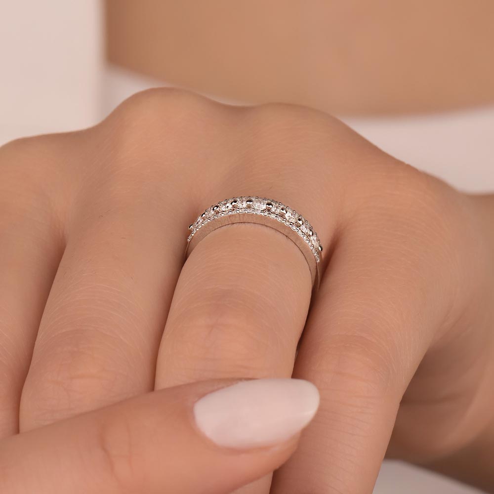 0.45 Karat Pırlanta Fantezi Yarımtur Yüzük - LP12083