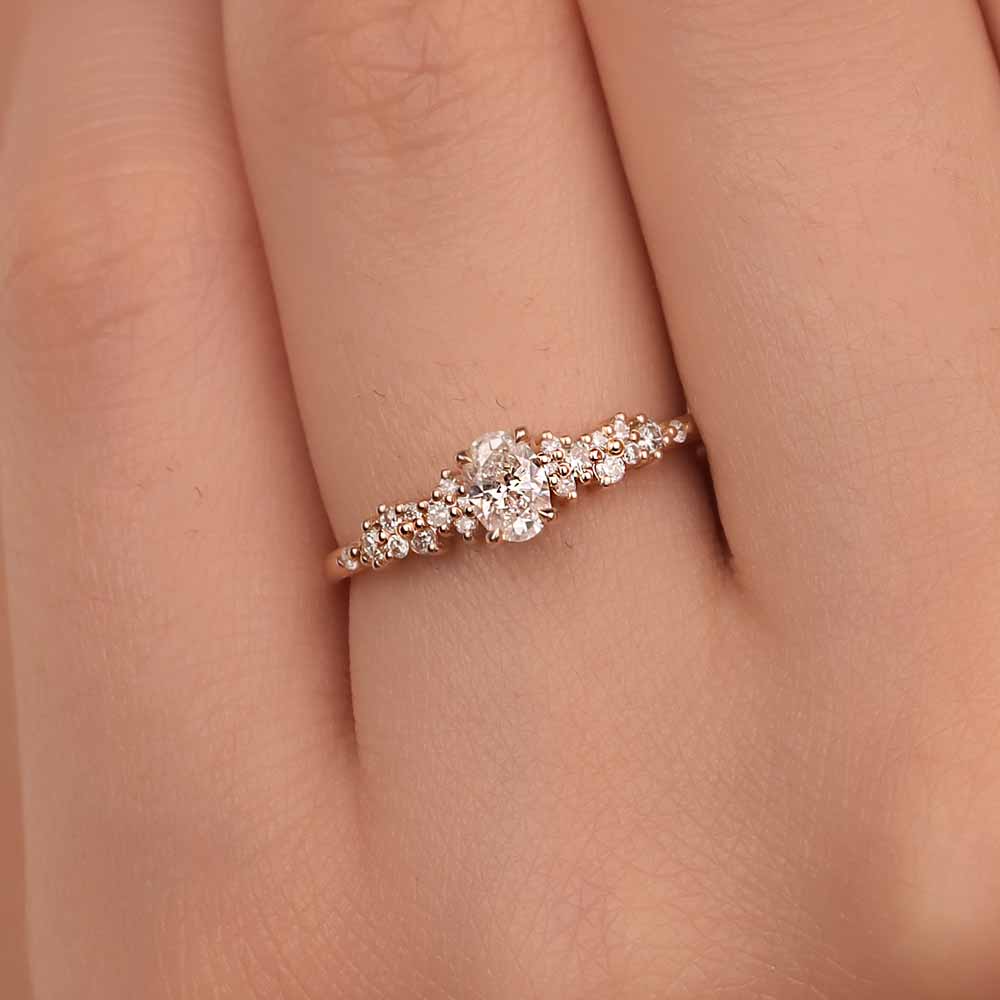 0,45 Karat Pırlanta Oval Vintage Yüzük - LP10277