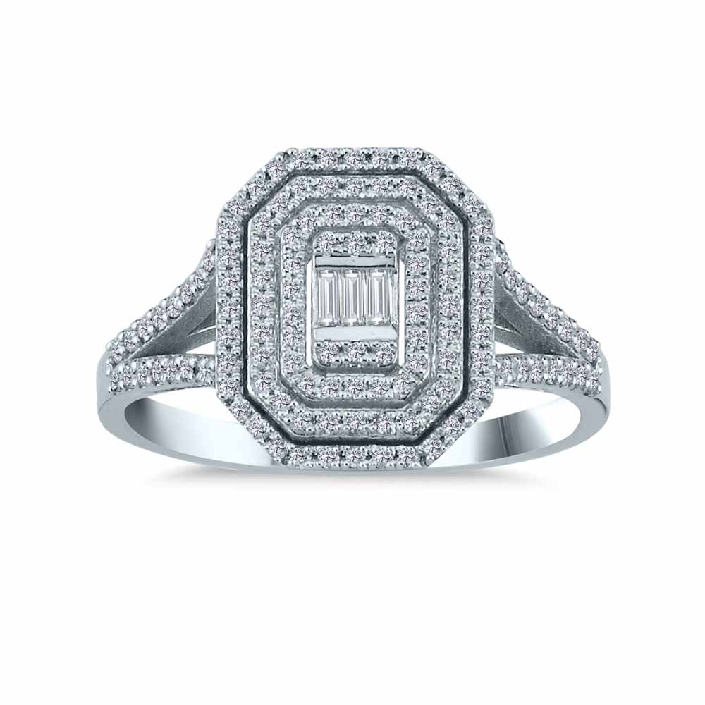 0,46 Karat Pırlanta Çift Kollu Baget Yüzük - LP11599