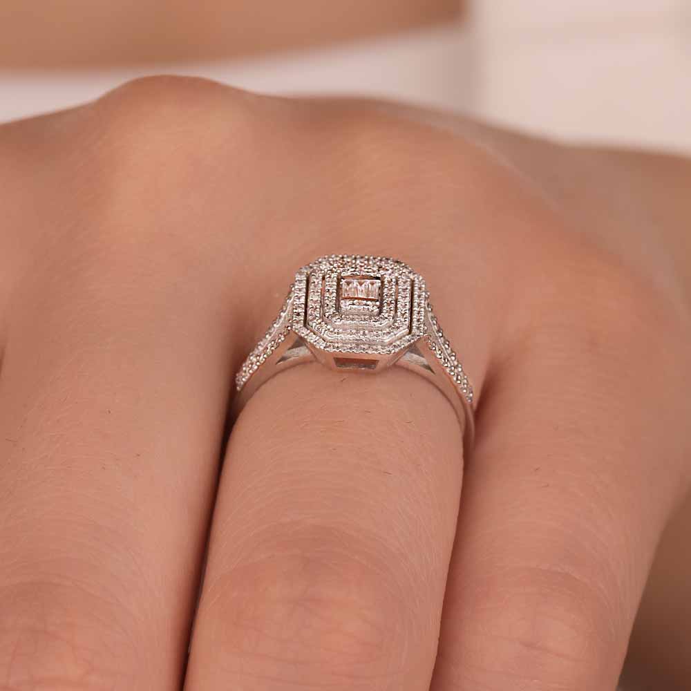 0,46 Karat Pırlanta Çift Kollu Baget Yüzük - LP11599