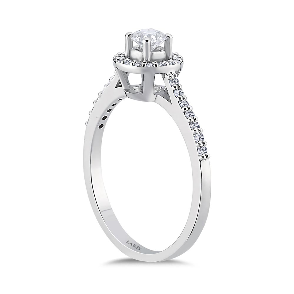 Özel Tasarım Yüzükler 0,48 Karat Pırlanta Halo Tektas Yüzük - LP12002