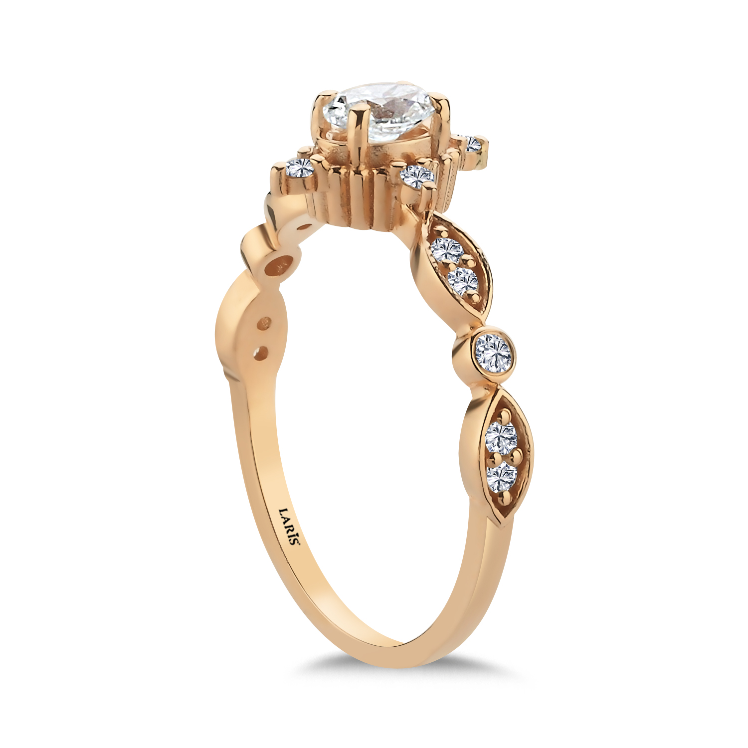 0,49 Karat Oval Pırlanta Vintage Orbit Tasarım Yüzük - LP08290