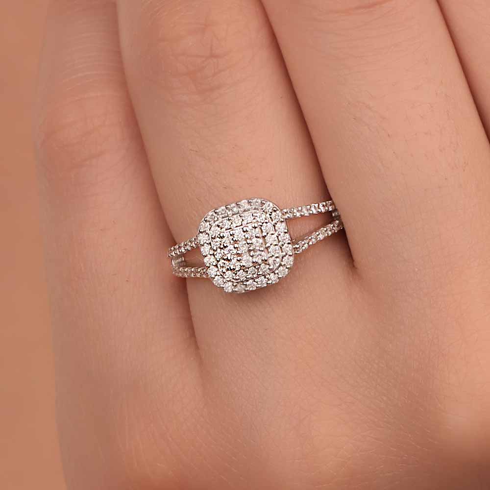 0,50 Karat Pırlanta Çift Kollu Coronet Yüzük - LP05353