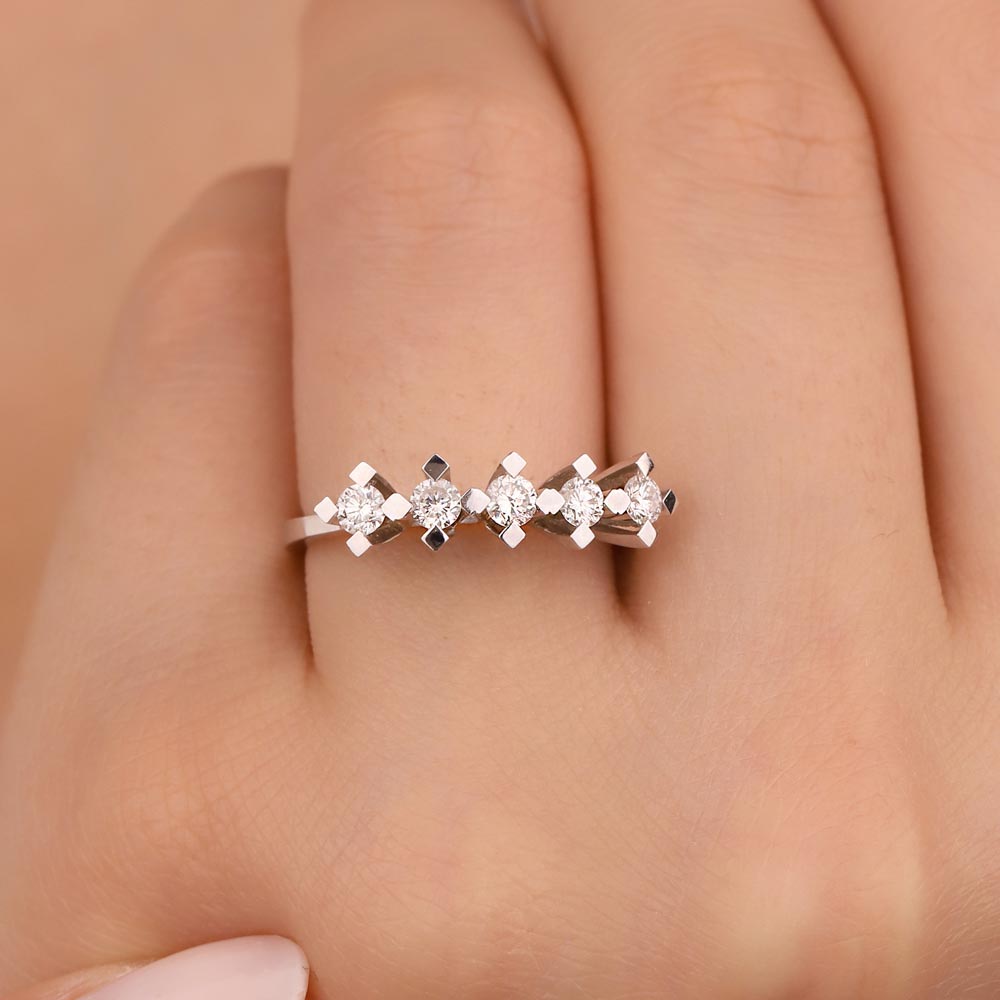 0.50 Karat Pırlanta Kare Tırnak Beştaş Yüzük - LP00072