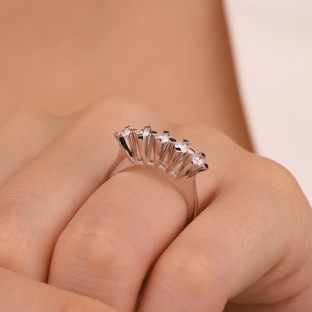 0.50 Karat Pırlanta Kare Tırnak Beştaş Yüzük - LP00072