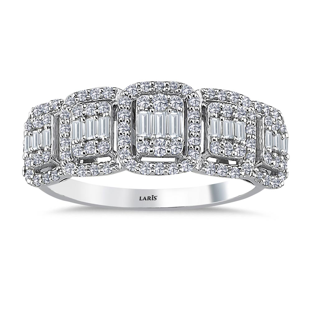 0,51 Karat Pırlanta Özel Tasarım Baget Beştaş Yüzük - LP08640