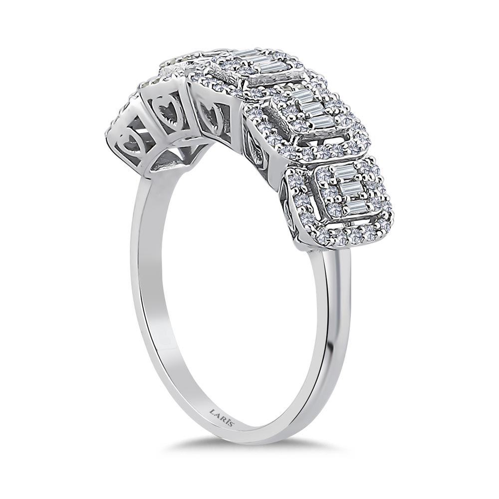 0,51 Karat Pırlanta Özel Tasarım Baget Beştaş Yüzük - LP08640