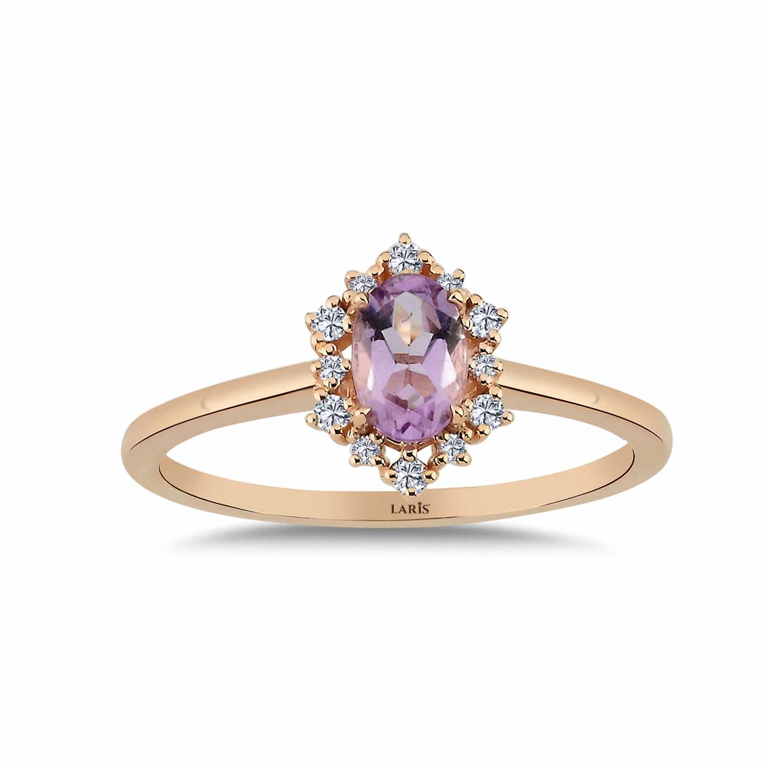 0.52 Karat Pırlanta Vintage Ametist Yüzük - LP12153