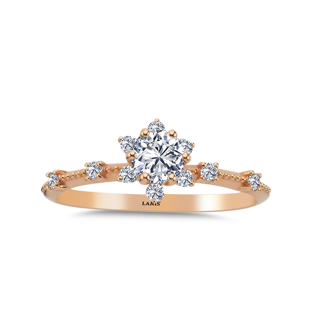 Vintage Yüzükler 0,54 Karat Pırlanta Lotus Tektaş Yüzük - LP08085