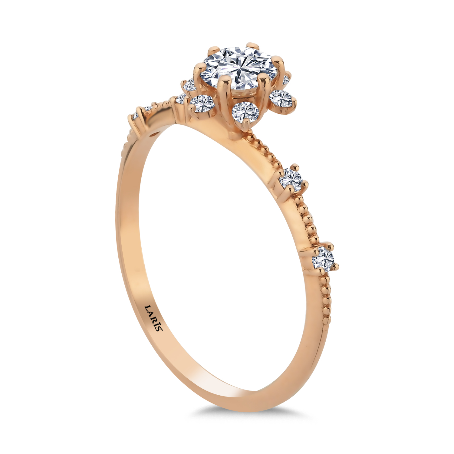 Vintage Yüzükler 0,54 Karat Pırlanta Lotus Tektaş Yüzük - LP08085