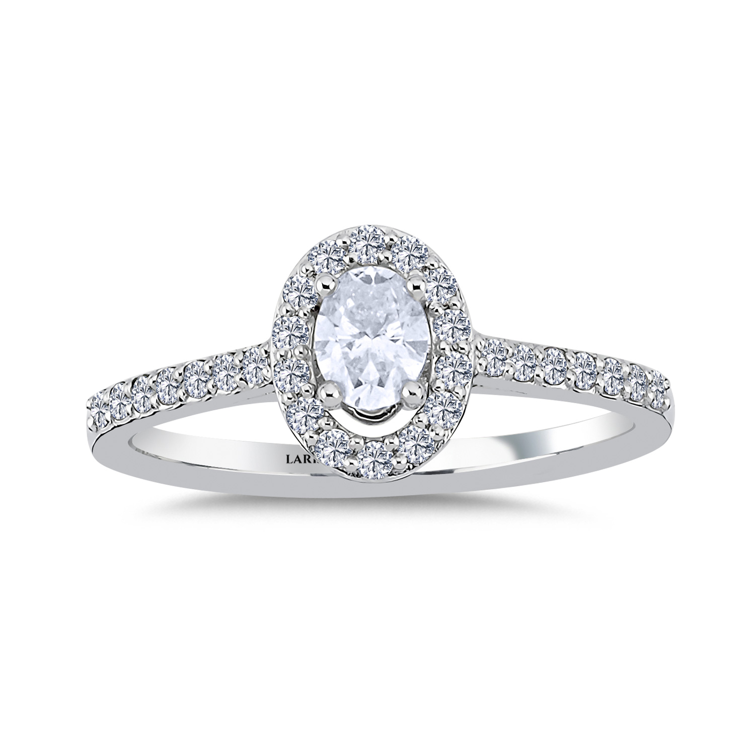 Özel Tasarım Yüzükler 0.54 Karat Pırlanta Oval Halo Tektaş Yüzük