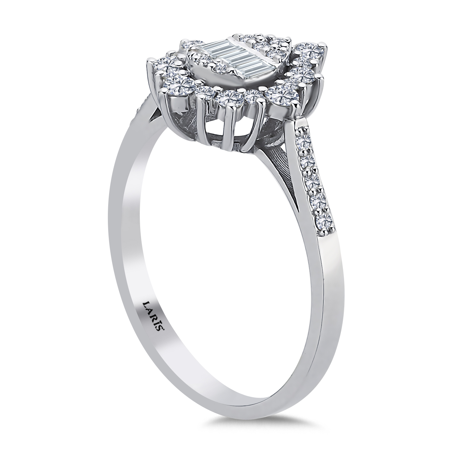 0,55 Karat Pırlanta Damla Baget Yüzük - LP12068