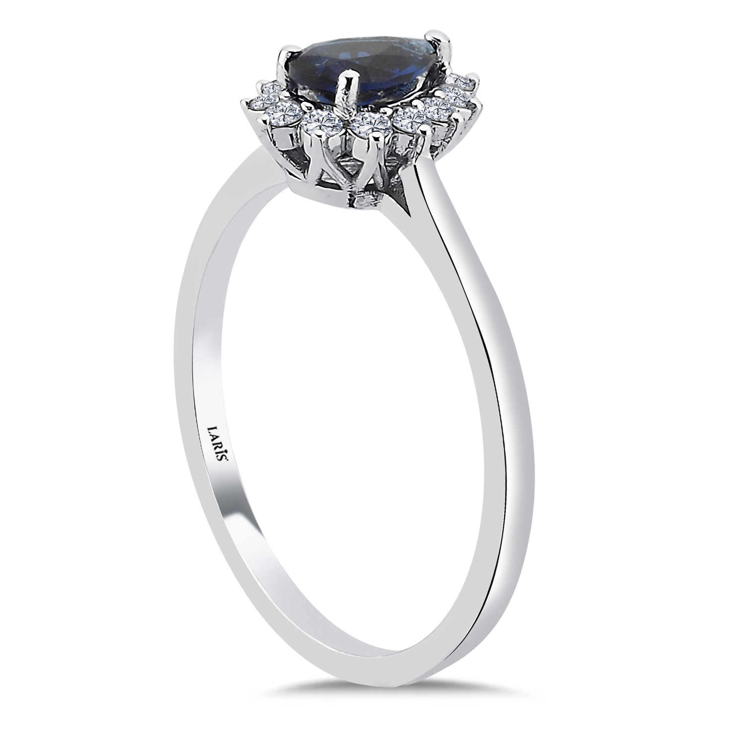 0,55 Karat Pırlanta Damla Royale Safir Yüzük - LP0936