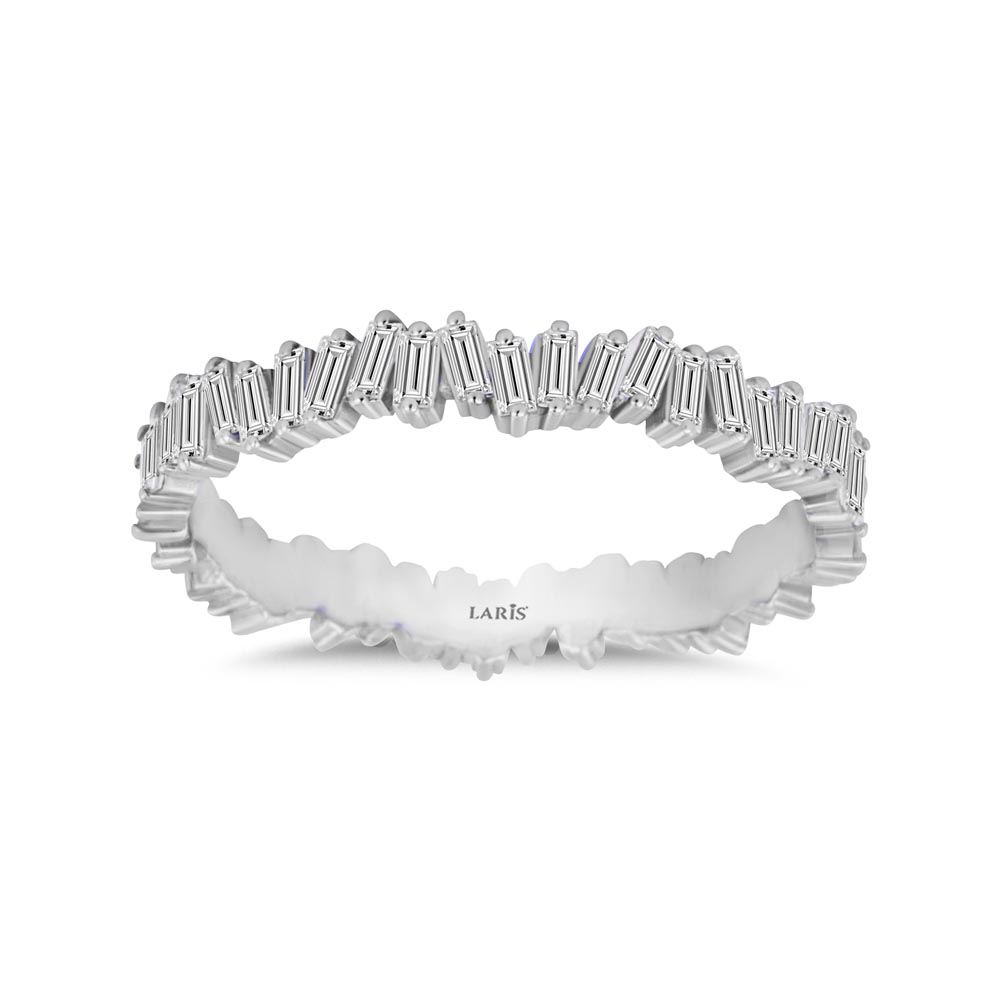 0.55 Karat Pırlanta Özel Tasarım Çapraz Baget Tamtur Yüzük - LP03185