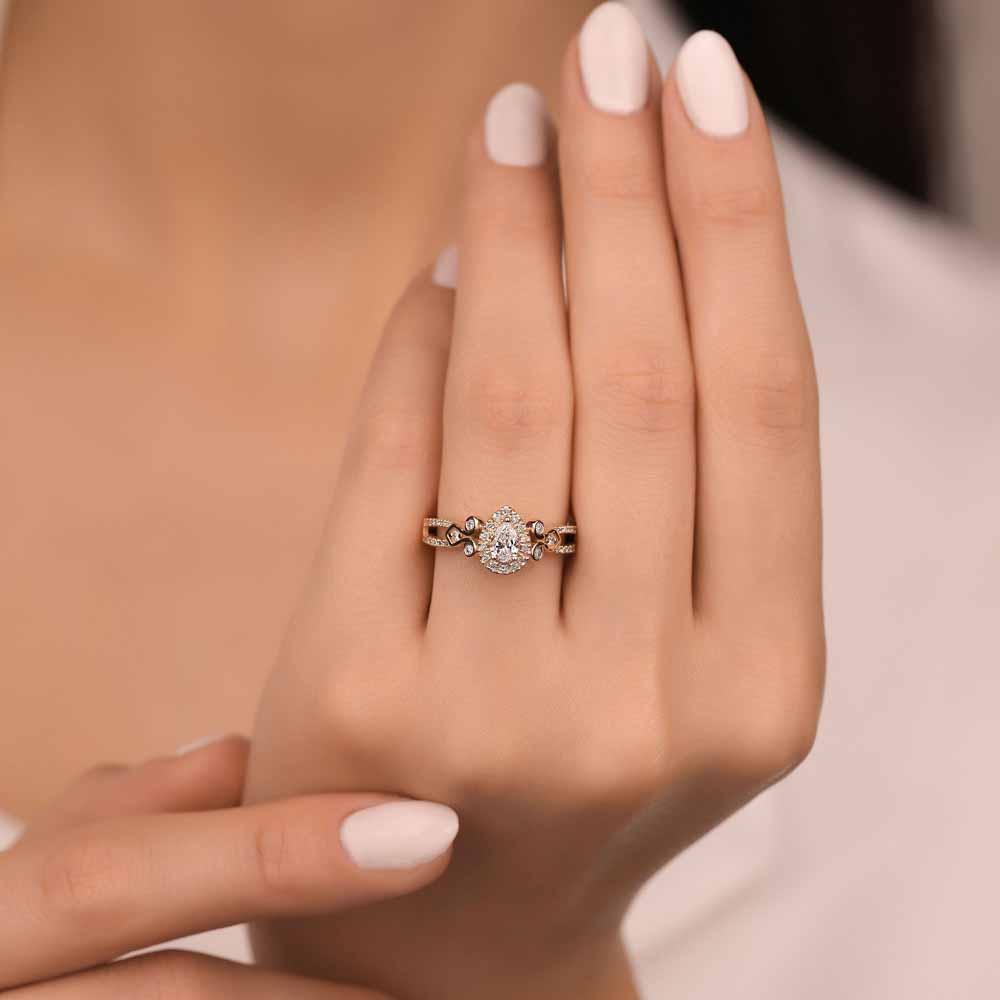 0,57 ct. Damla Pırlanta Vintage Yüzük - LP06090