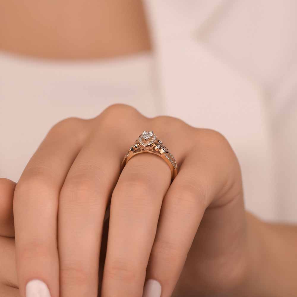 0,57 ct. Damla Pırlanta Vintage Yüzük - LP06090