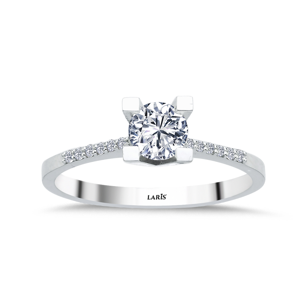 Özel Tasarım Yüzükler 0,57 Karat Kolları Taşlı Stellar Pırlanta Yüzük - LP08681