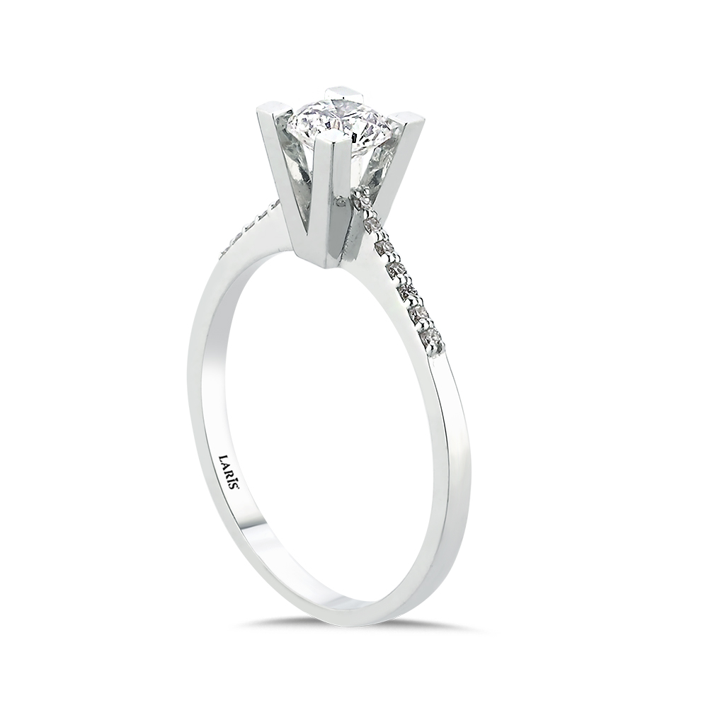 Özel Tasarım Yüzükler 0,57 Karat Kolları Taşlı Stellar Pırlanta Yüzük - LP08681