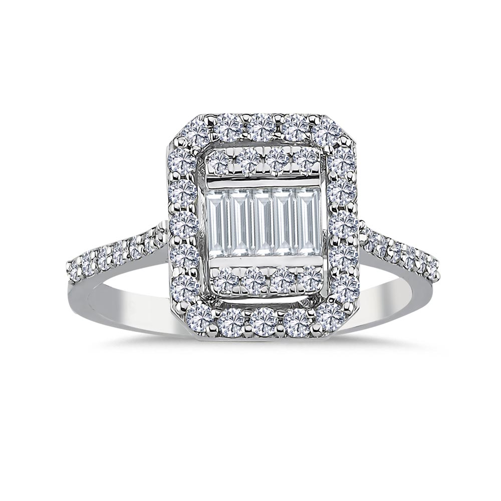 0,59 Karat Pırlanta Baget Yüzük - LP11636